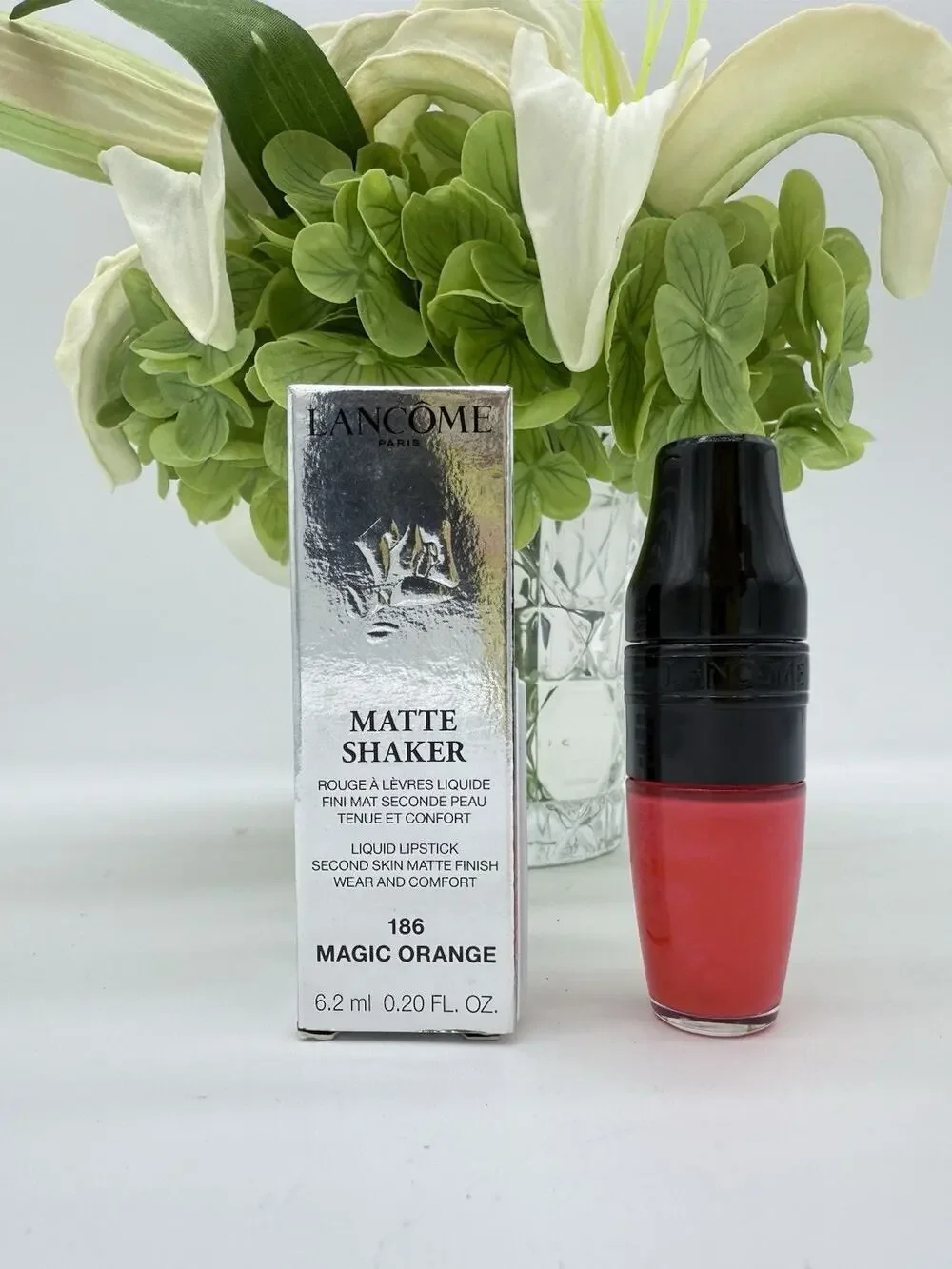 Lancome Matte Shaker Liquid Lipstick 186 Magic Orange - FULL SIZE NIB